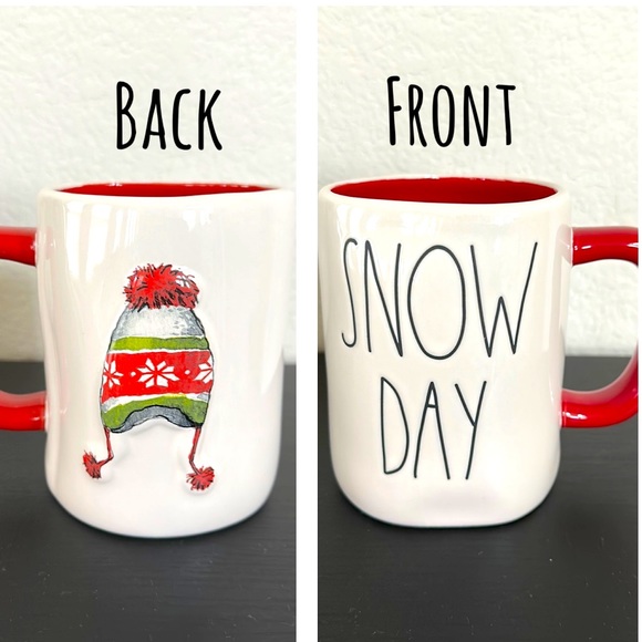 Rae Dunn Other - ⛄️ RAE DUNN SNOW DAY BEANIE HAT WINTER HOLIDAY CHRISTMAS DUAL FARMHOUSE MUG